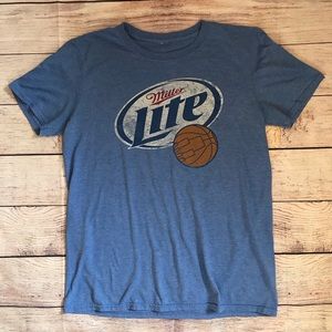 Blue Miller lite basketball bracket Tee